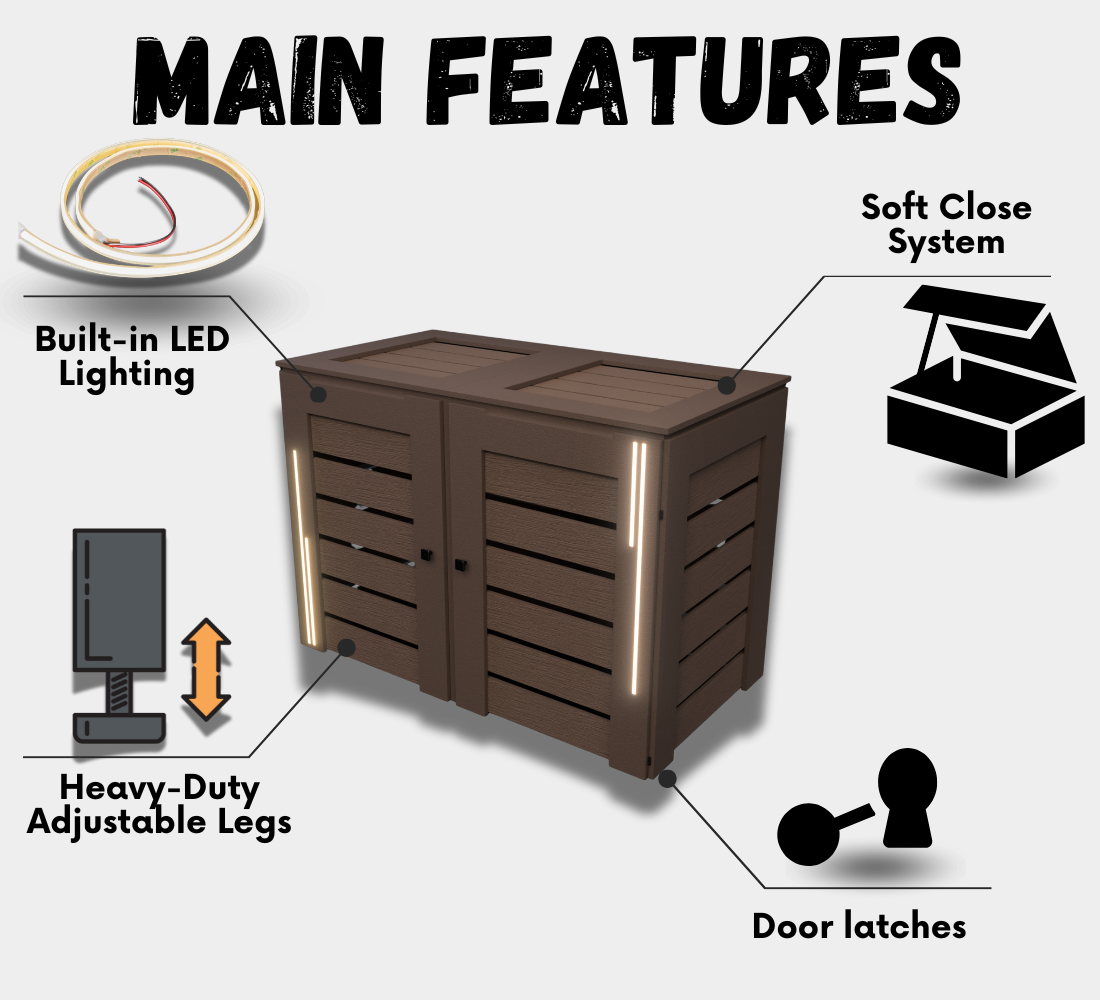 PVC-LED / Box for 2 bins