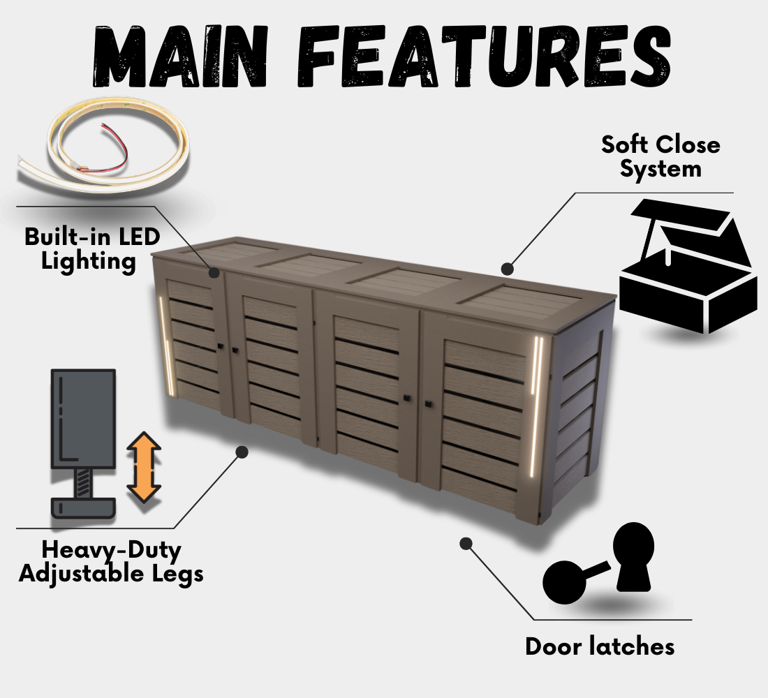 PVC-LED / Box for 4 bins