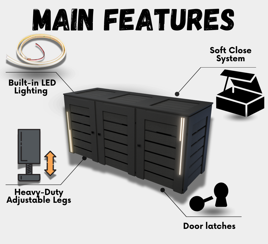 PVC-LED / Box for 3 bins