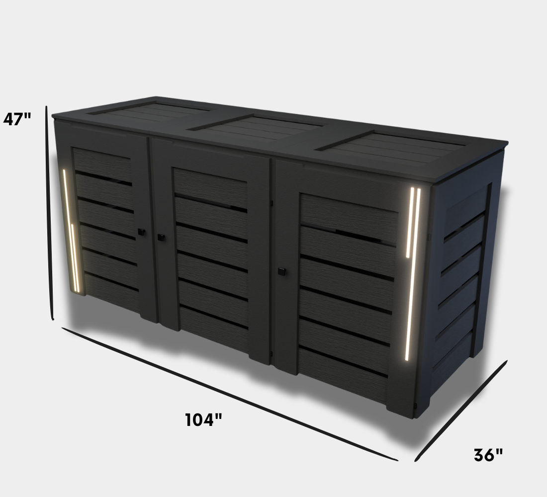 PVC-LED / Box for 3 bins