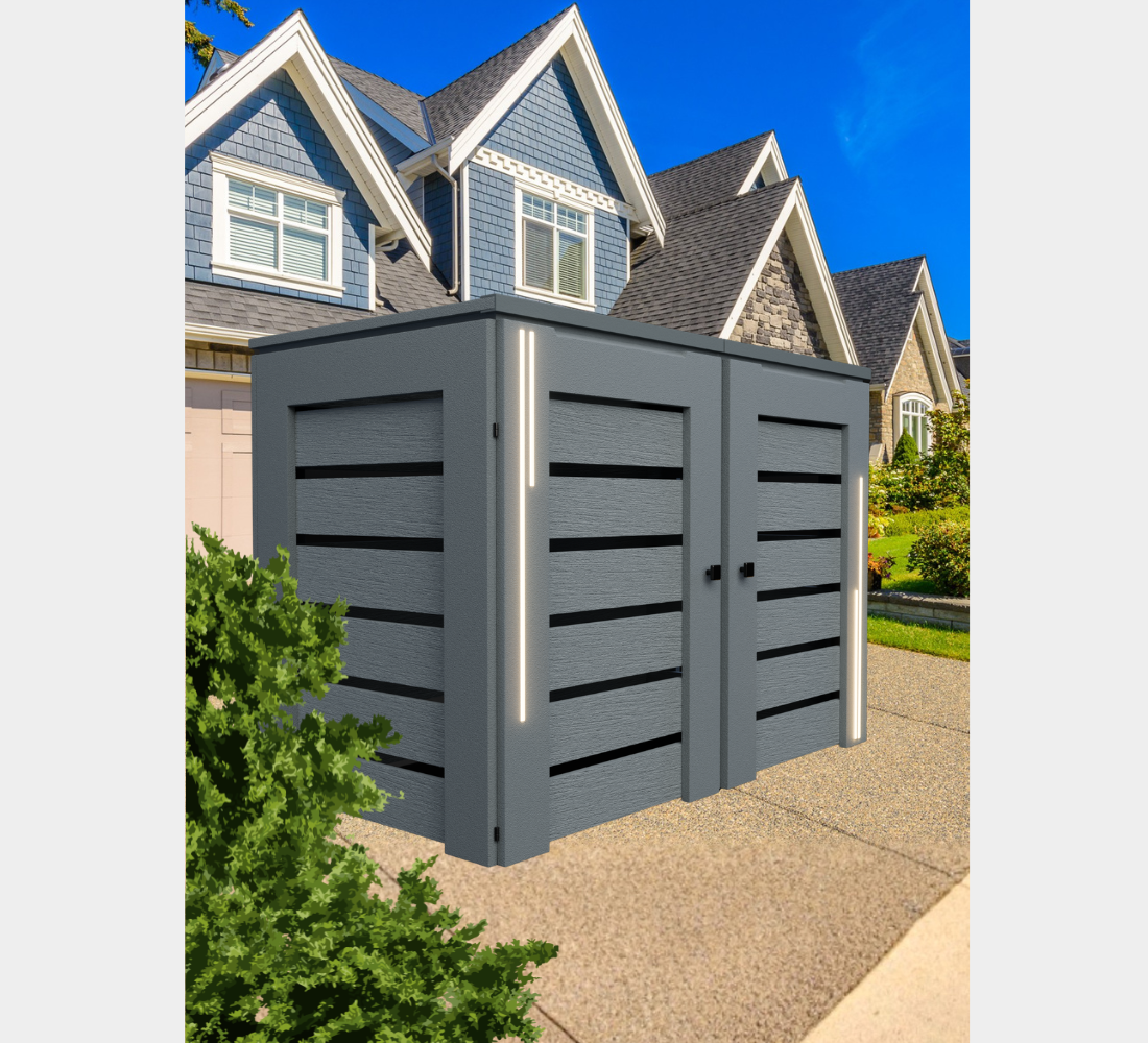 PVC-LED / Trash Can Enclosure for 2 Bins