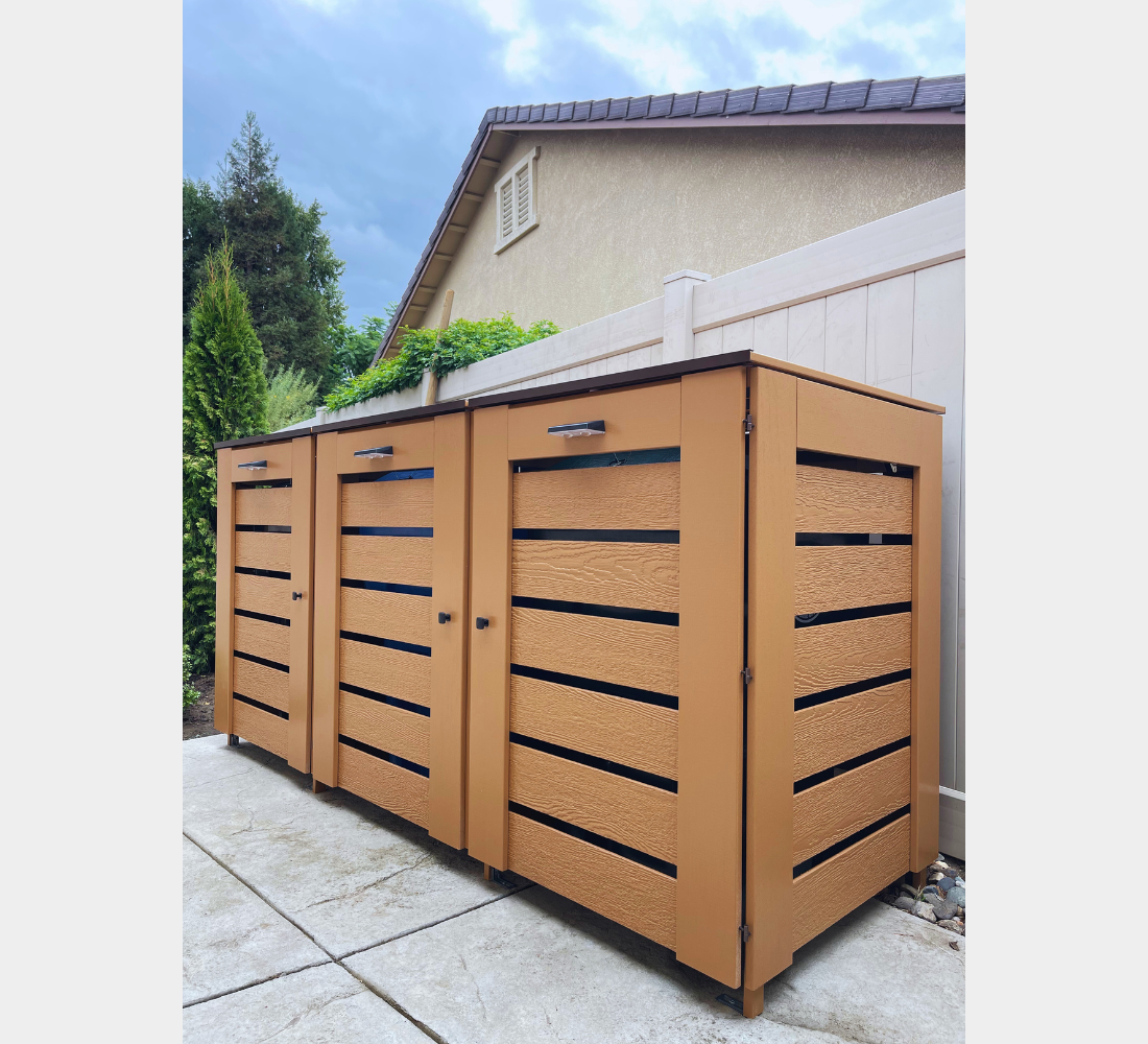 PVC / Trash Can Enclosure for 3 Bins