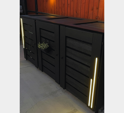PVC-LED / Trash Can Enclosure for 3 Bins