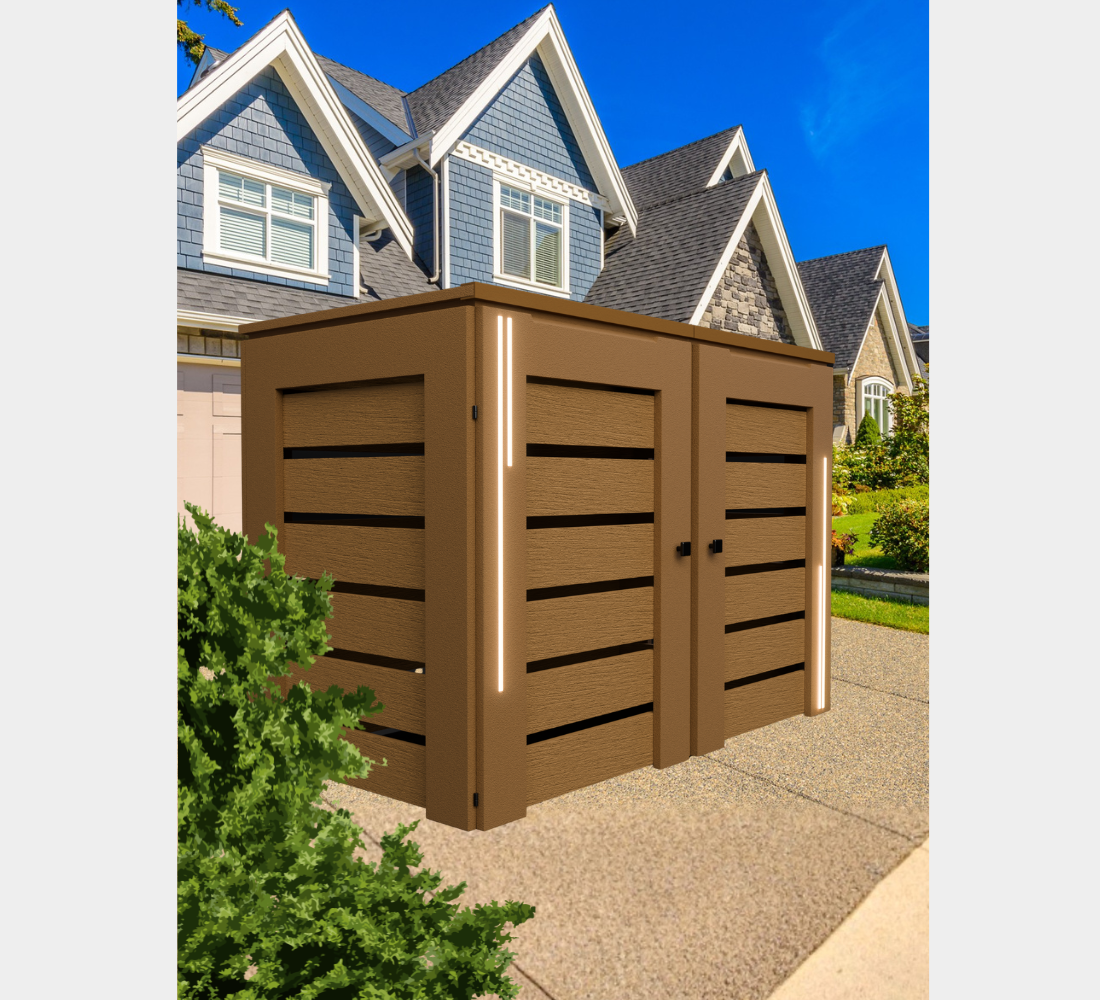 PVC-LED / Trash Can Enclosure for 2 Bins