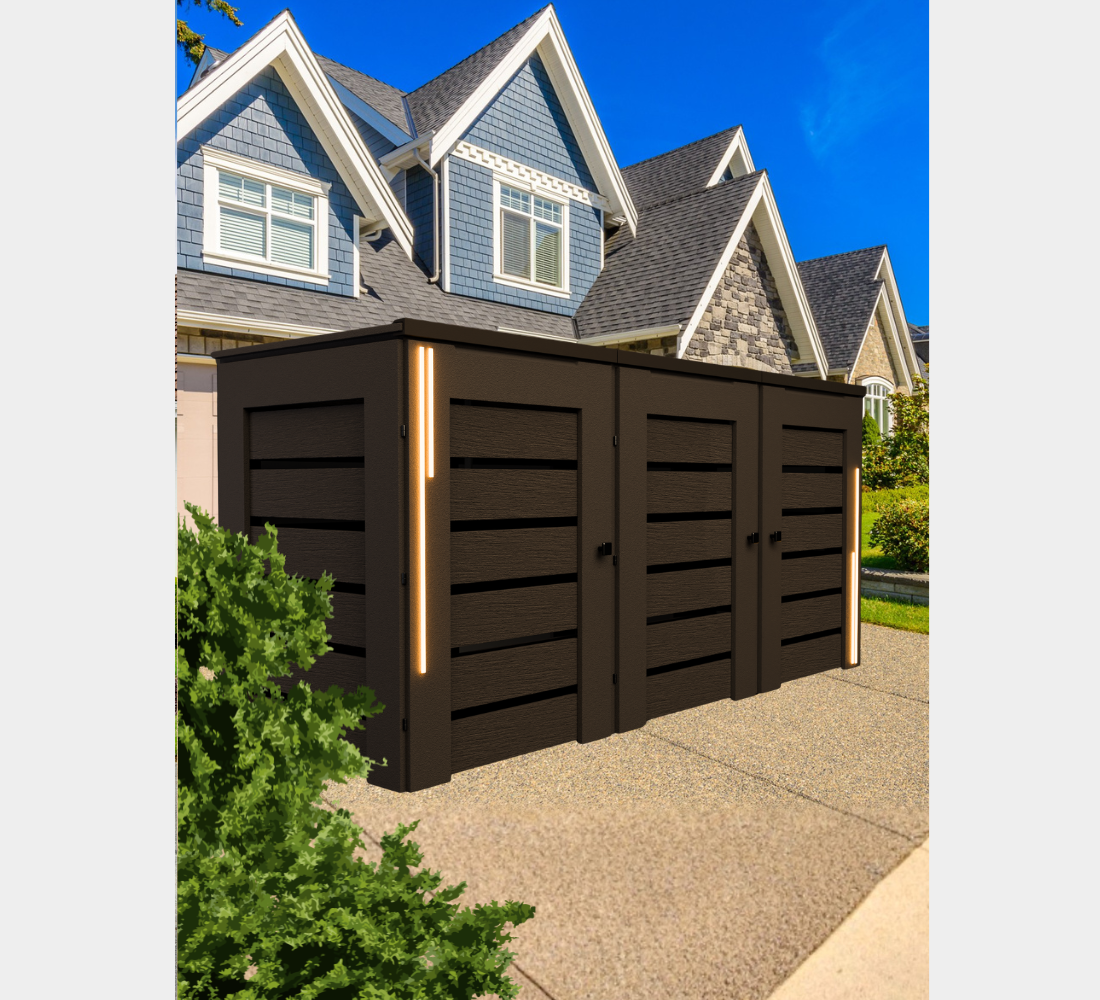 PVC-LED / Trash Can Enclosure for 3 Bins