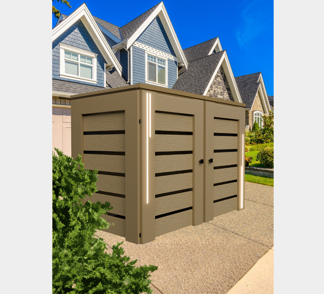 PVC-LED / Trash Can Enclosure for 2 Bins