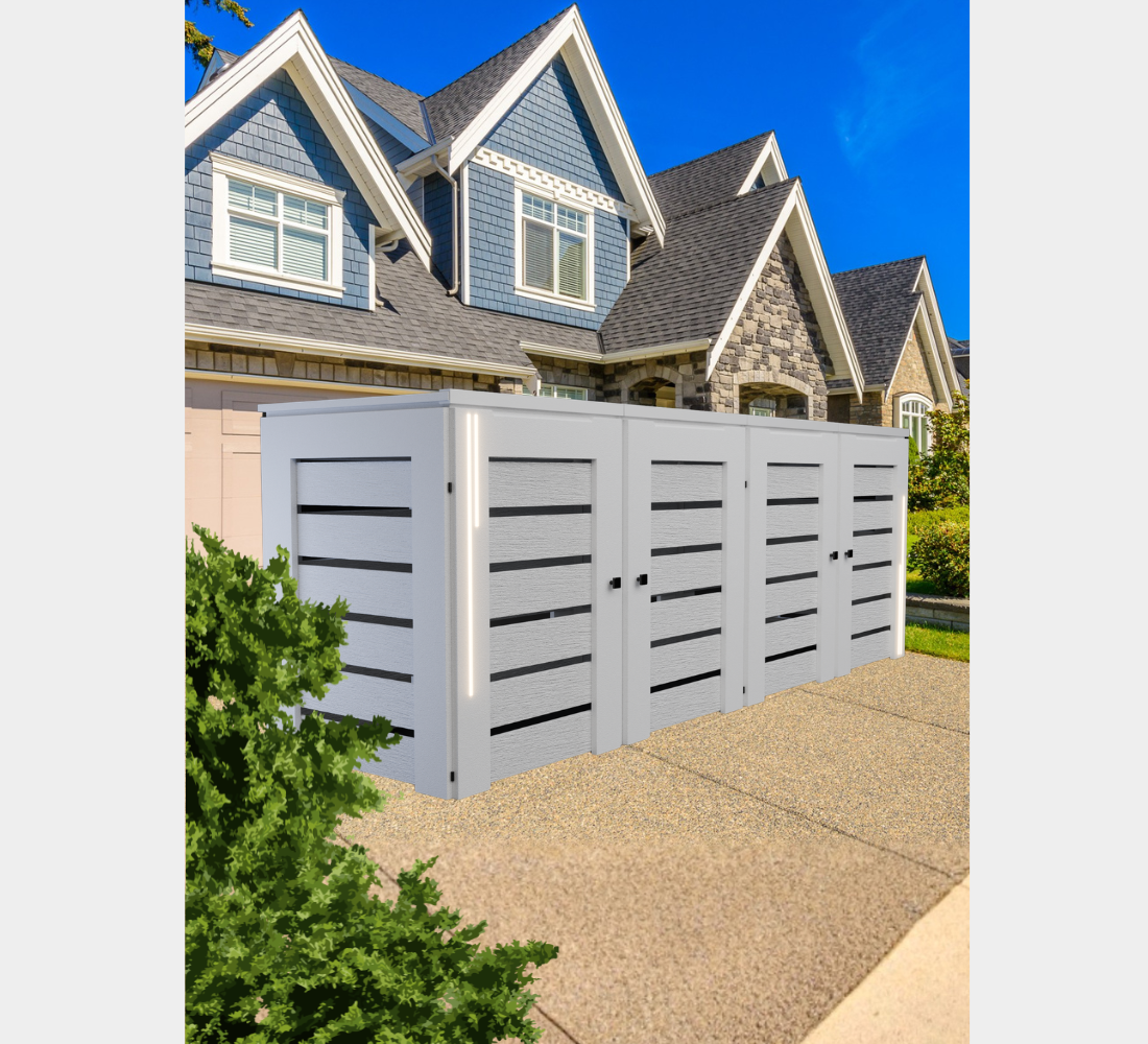 PVC-LED / Trash Can Enclosure for 4 Bins