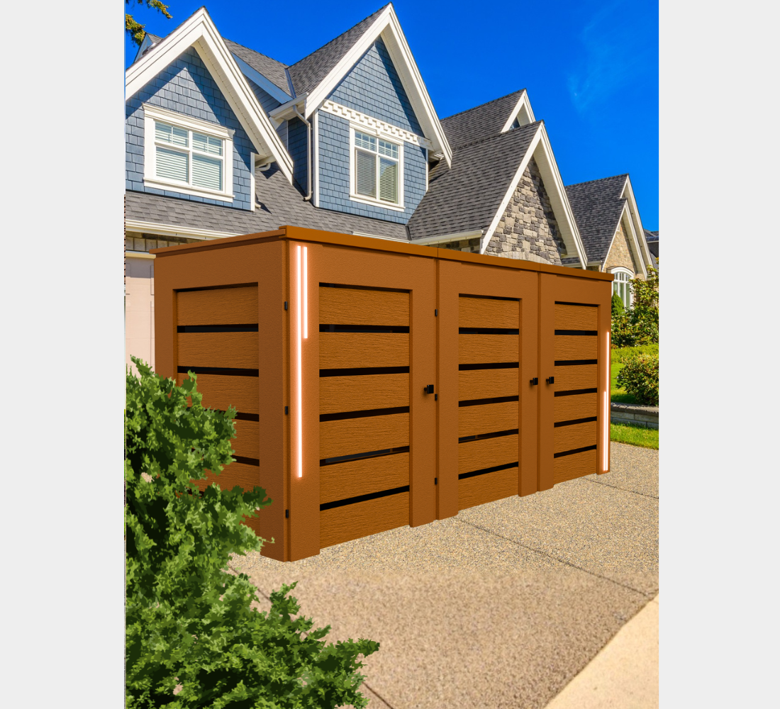 PVC-LED / Trash Can Enclosure for 3 Bins