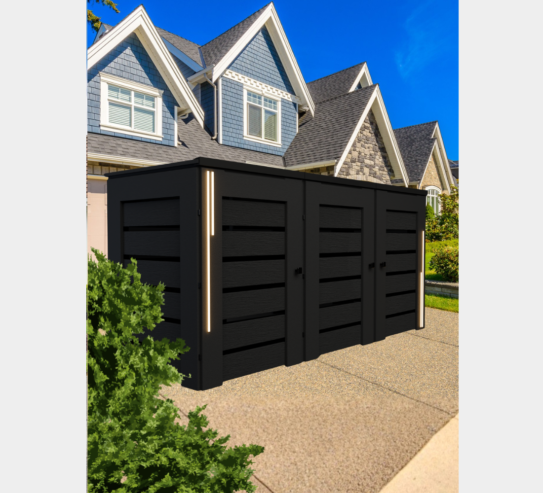 PVC-LED / Trash Can Enclosure for 3 Bins