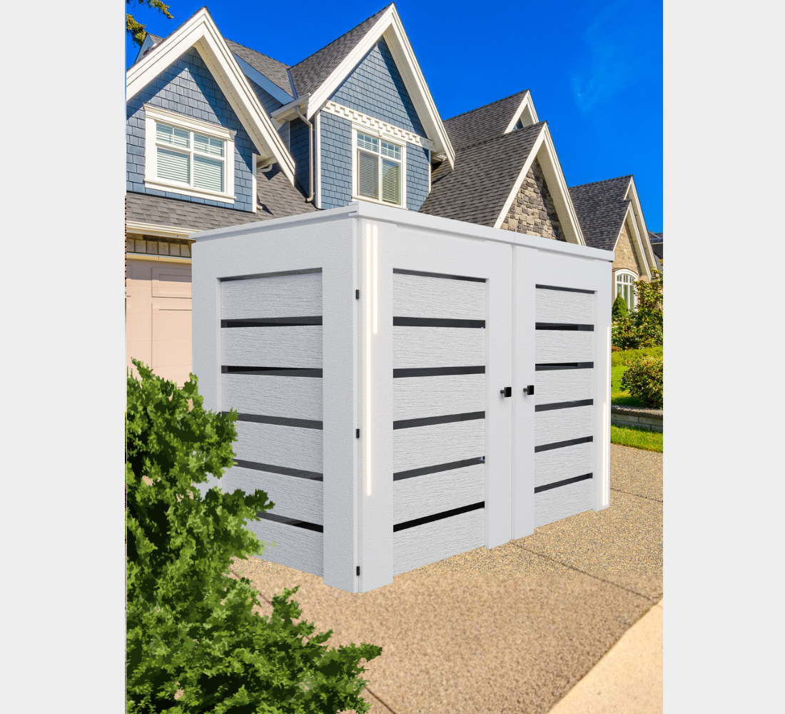 PVC-LED / Trash Can Enclosure for 2 Bins