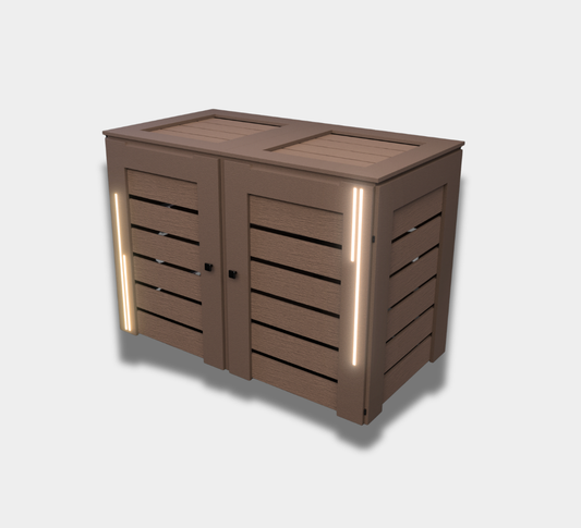 PVC-LED / Trash Can Enclosure for 2 Bins