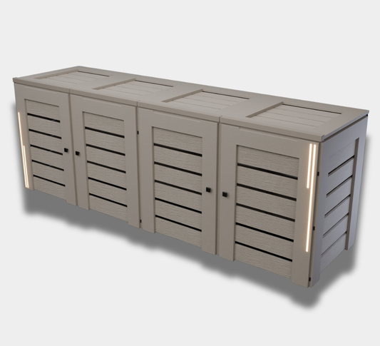 PVC-LED / Trash Can Enclosure for 4 Bins