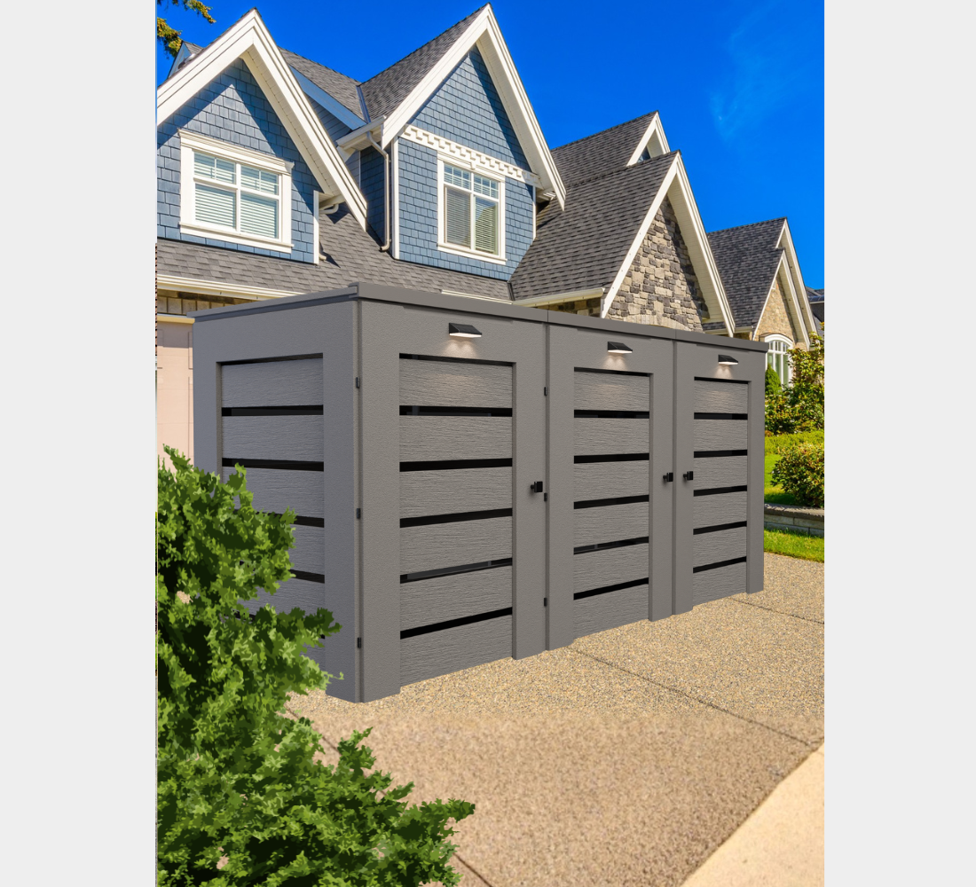 PVC / Trash Can Enclosure for 3 Bins