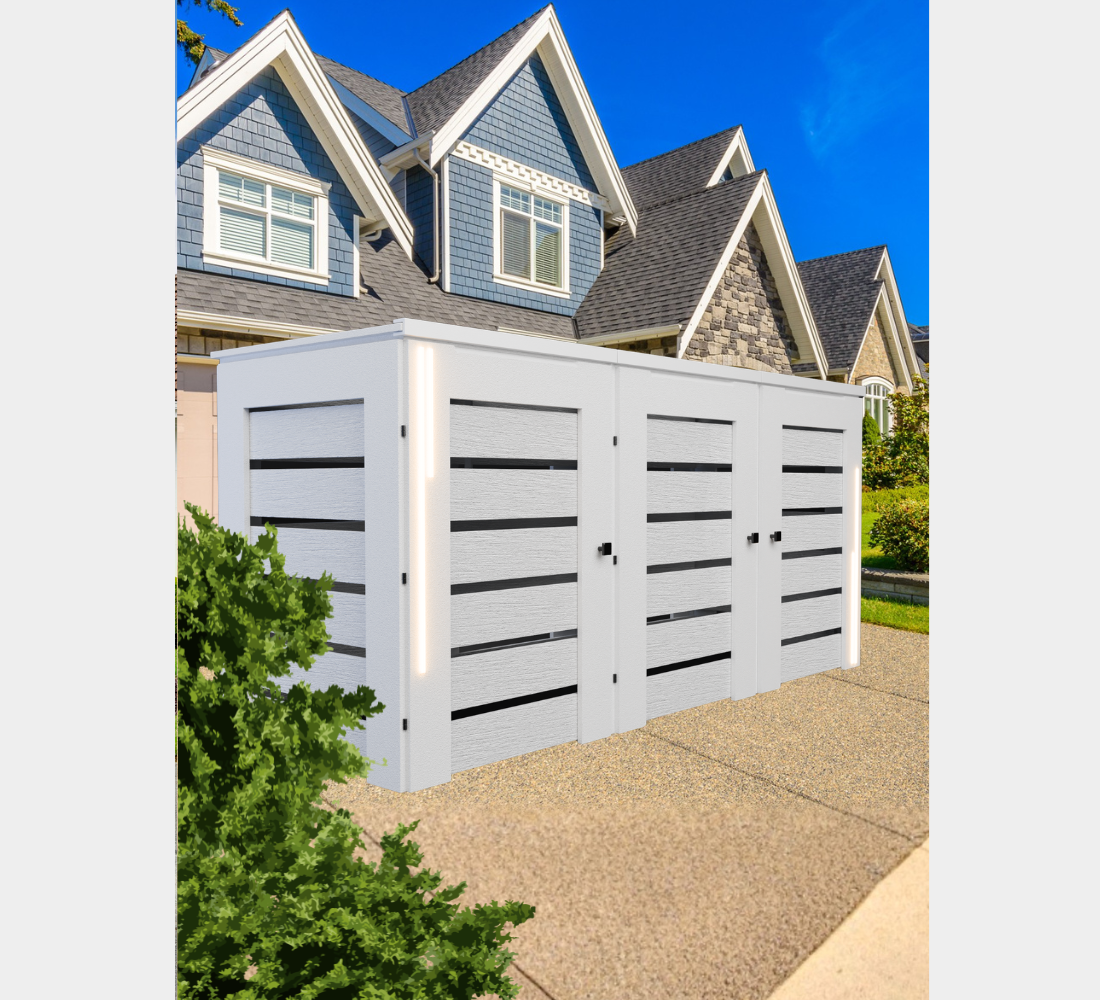 PVC-LED / Trash Can Enclosure for 3 Bins