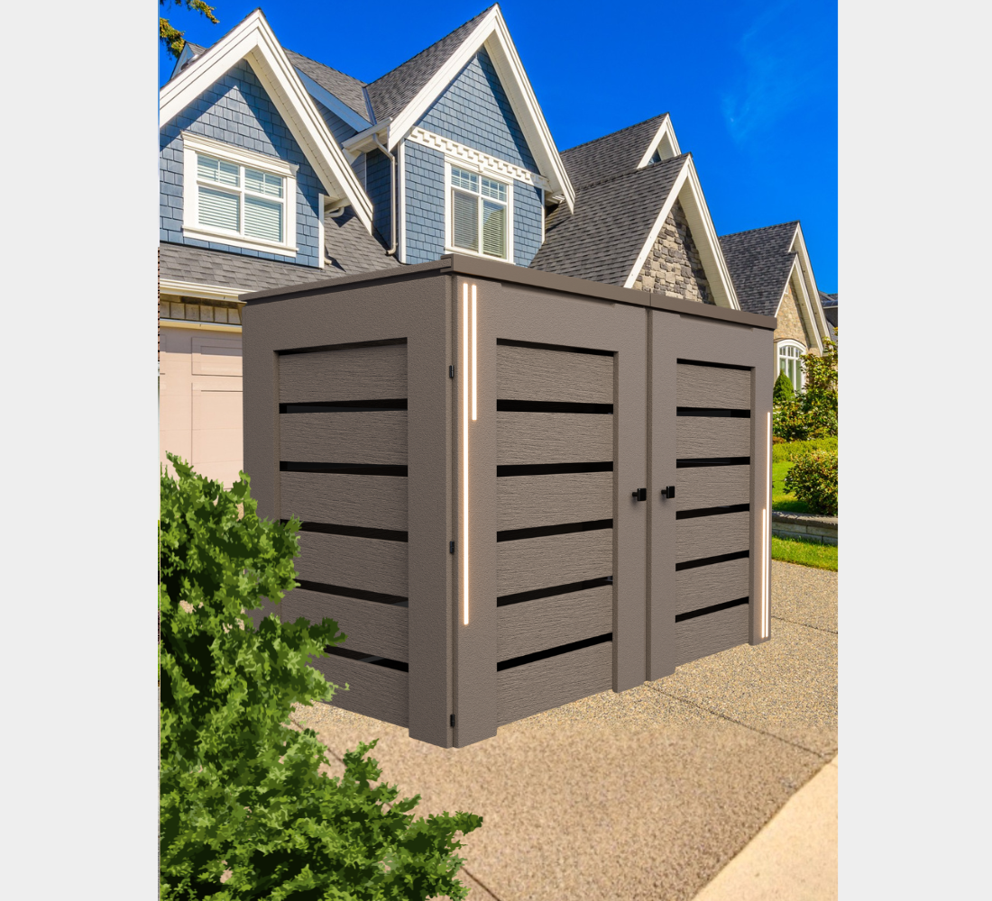 PVC-LED / Trash Can Enclosure for 2 Bins