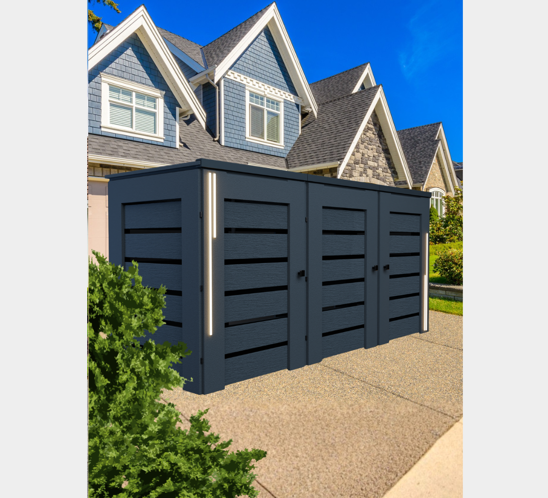 PVC-LED / Trash Can Enclosure for 3 Bins