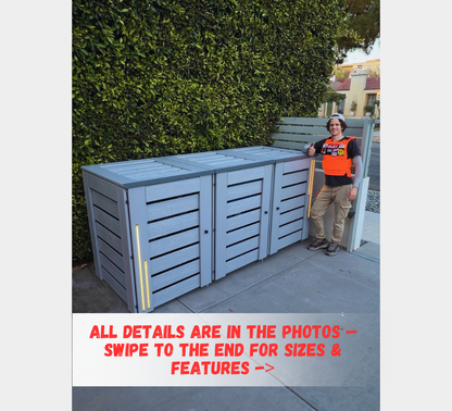 PVC-LED / Trash Can Enclosure for 3 Bins