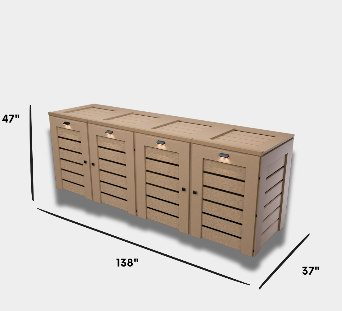 PVC / Trash Can Enclosure for 4 Bins