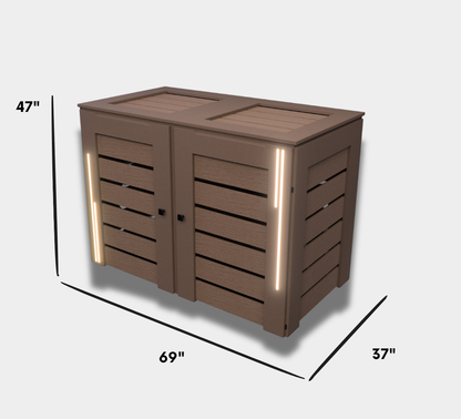 PVC-LED / Trash Can Enclosure for 2 Bins
