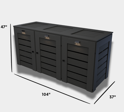 PVC / Trash Can Enclosure for 3 Bins