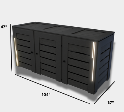 PVC-LED / Trash Can Enclosure for 3 Bins