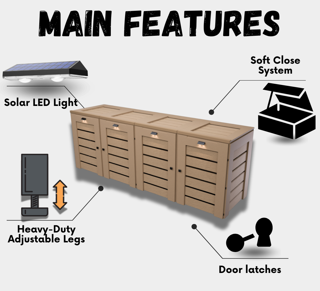 PVC / Trash Can Enclosure for 4 Bins