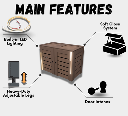 PVC-LED / Trash Can Enclosure for 2 Bins