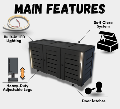 PVC-LED / Trash Can Enclosure for 3 Bins