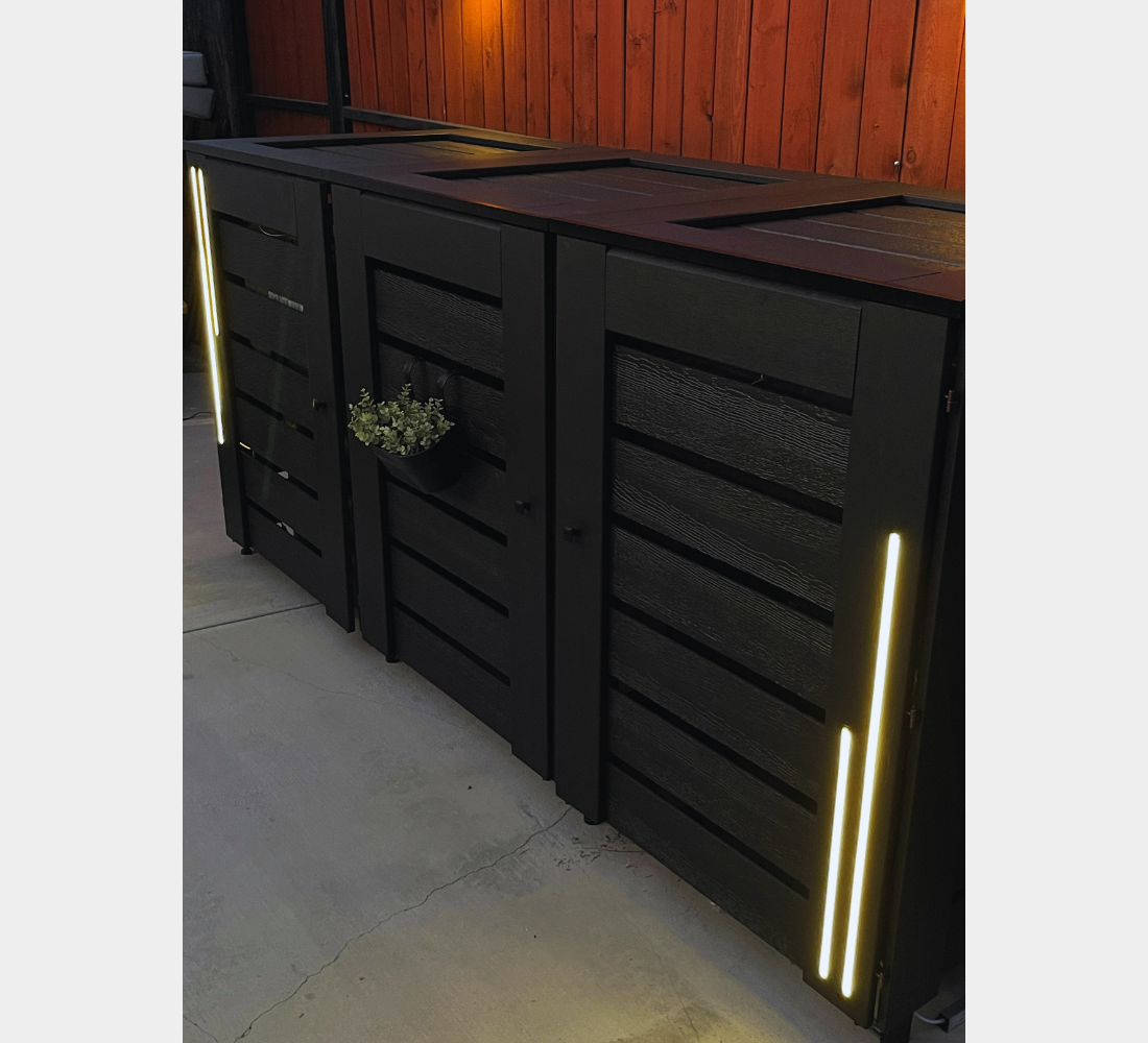 PVC-LED / Trash Can Enclosure for 4 Bins
