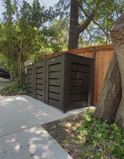 Wooden box for 3 bins